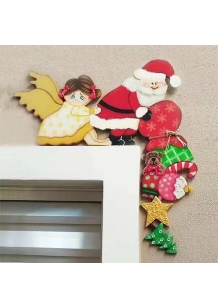 Stil 2 Noel Kapı Çerçevesi Dekor Noel Baba Elk Ahşap Kolye Noel Ahşap Trim Süsler Ev Için Merry Christmas Süslemeleri 2022 (Yurt Dışından) fırsatları
