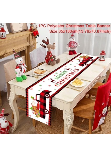 25 Resim Olarak Noel Masa Koşucu Kumaş Merry Christmas Dekorasyon Ev Masa Örtüsü Için Noel Süs Navidad Natal Noel Yeni Yıl Hediyesi 2024 (Yurt Dışından)