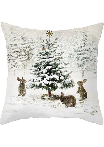 25 Noel Elk Ağacı Minder Örtüsü Merry Christmas Süslemeleri Ev Için 2023 Noel Navidad Doğum Hediyeleri Noel Süs Yeni Yıl (Yurt Dışından)