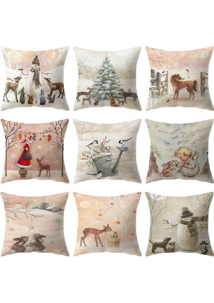25 Noel Elk Ağacı Minder Örtüsü Merry Christmas Süslemeleri Ev Için 2023 Noel Navidad Doğum Hediyeleri Noel Süs Yeni Yıl (Yurt Dışından)