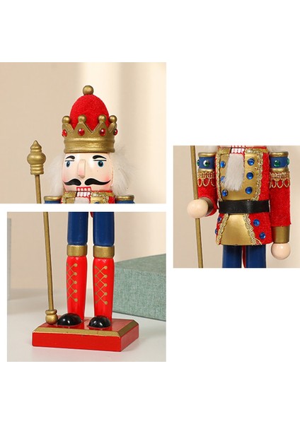 2 Adet 2 Adet/takım 30 cm Noel Fındıkkıran El Boyalı Ahşap Kral Davulcu Asker Kukla El Sanatları Noel Ev Ofis Dekorasyonu (Yurt Dışından) indirimleri