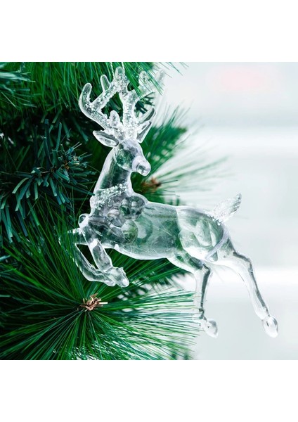 D-Şampanya Noel Ağacı Şeffaf Elk Kar Tanesi Dekorasyon Ev Noel Partisi Düğün Süsleme Çocuklar Için Asılı Kolye Noel Hediyeleri (Yurt Dışından)