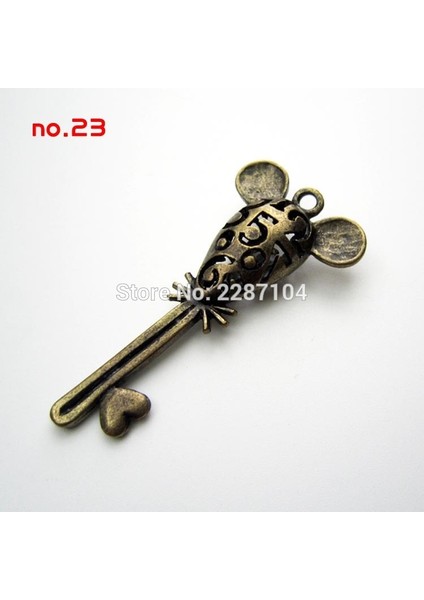 No 37 Antik Pirinç Vintage Bronz Retro Eski Görünümlü Dekoratif Anahtar Kolye Kolye Yay Steampunk Takılar Kilit Takı (Yurt Dışından) indirimleri