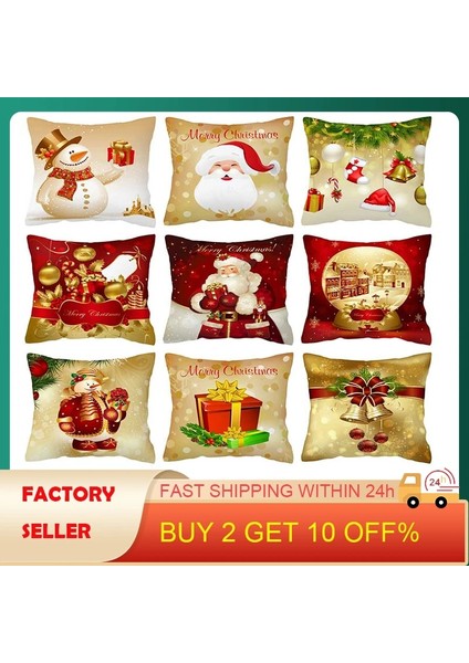 16 45-45 cm Noel Süslemeleri Noel Minder Örtüsü Noel Baba Yastık Kılıfı Kanepe Yastık Kılıfı Ev Dekor Için Yeni Yıl Navidad 2023 45*45 cm (Yurt Dışından) fiyatları