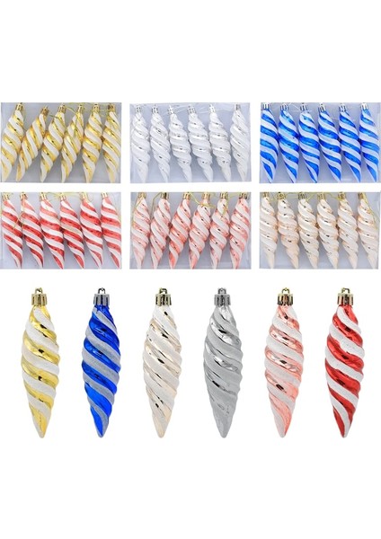 Mavi Spiral Noel Süsleri Kutulu Set Koltuk Değneği Şeker Saçağı Noel Topu Noel Ağacı Ev Dekorasyon Yeni Yıl 2023 Noel Navidad Dekor (Yurt Dışından)