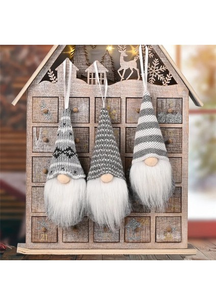 Gri Noel Deco Noel Mini Gnome Yüzü Olmayan Orman Yaşlı Adam Bebek Kolye 2023 Merry Christmas Natal Noel Noel Ağacı Dekor Navidad (Yurt Dışından)