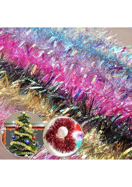 E 7 cm 2 M 5/7/9 cm Noel Gökkuşağı Renkli Tinsel Garland Tel Ev Dekor Çelenk Noel Ağacı Dekorasyon Düğün Dıy El Sanatları Parti Malzemeleri (Yurt Dışından) fırsatları