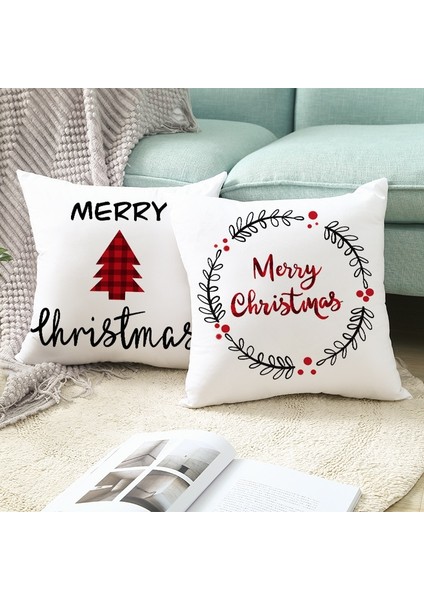 Z4 45CM Merry Christmas Minder Örtüsü Yastık Kılıfı 2022 Noel Süslemeleri Ev Için Süs Mutlu Yeni Yıl Yılbaşı Dekoru 2023 (Yurt Dışından)