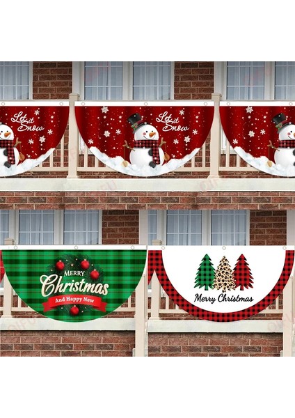 E 90 x 45 cm Noel Açık Fan Şeklinde Bayrak Afiş Noel Dekor Ev Için 2022 Noel Damla Süsleme Noel Navidad Hediye Yeni Yıl 2023 (Yurt Dışından)