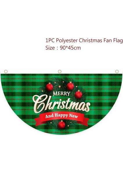 E 90 x 45 cm Noel Açık Fan Şeklinde Bayrak Afiş Noel Dekor Ev Için 2022 Noel Damla Süsleme Noel Navidad Hediye Yeni Yıl 2023 (Yurt Dışından)