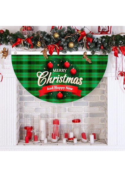 E 90 x 45 cm Noel Açık Fan Şeklinde Bayrak Afiş Noel Dekor Ev Için 2022 Noel Damla Süsleme Noel Navidad Hediye Yeni Yıl 2023 (Yurt Dışından)