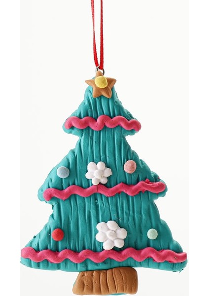 B Yeni Noel 2022 Dekorasyon Yumuşak Kil Santa Şeker Kamışı Zencefilli Kurabiye Adam Kolye Noel Ağacı Asılı Süsler Noel Deco Ev Için (Yurt Dışından) indirimleri