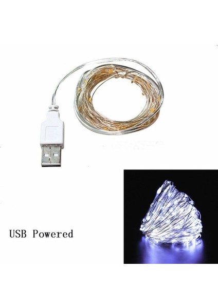 USB Beyaz 2m 20LED Yılbaşı Gecesi Süslemeleri 1 ~ 10M Bakır Tel LED Işık Ev Için Noel Süslemeleri Navidad Yeni Yıl 2022 Noel Dekorasyonu (Yurt Dışından)