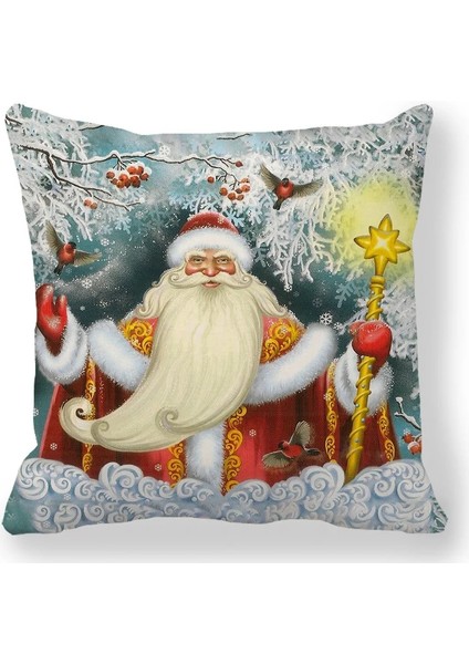 Stil 15 45X45CM 40 Stil Mutlu Yıllar 2023 Ev Santa Elk Kanepe Süsleri Minder Örtüsü 45X45CM Navidad T126 Için Merry Christmas Süslemeleri (Yurt Dışından)