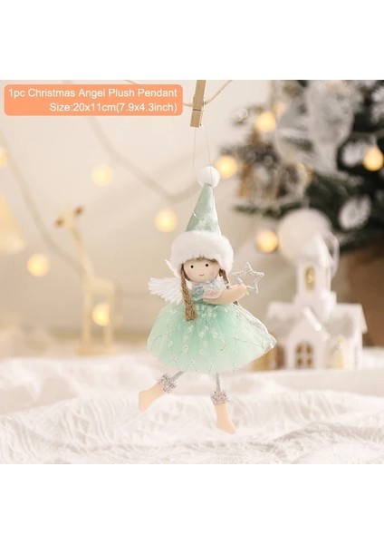 11-Yeşil Kawaii Noel Melek Kız Bebek Kolye Noel Süslemeleri Ev Için 2023 Noel Ağacı Asılı Süsleme Yeni Yıl 2023 Hediyeleri (Yurt Dışından)