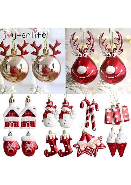 2pcs-J Noel Ağacı Süsler Beyaz Melek Bebek Kar Taneleri Kırmızı Altın Elk Topu Noel Ağacı Asılı Dekorasyon Yeni Yıl 2023 Çocuk Oyuncakları (Yurt Dışından) indirimleri