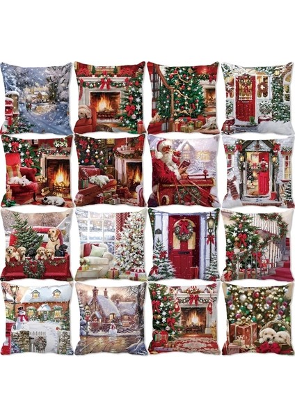 Stil 5 Merry Christmas Süslemeleri Ev Için Noel Minder Örtüsü Noel Süs Yastık Kılıfı Natal Navidad 2022 Yeni Yıl Hediyeleri 45X45 cm (Yurt Dışından)