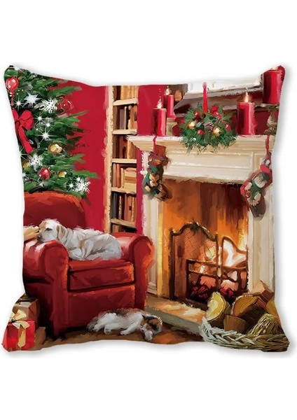 Stil 5 Merry Christmas Süslemeleri Ev Için Noel Minder Örtüsü Noel Süs Yastık Kılıfı Natal Navidad 2022 Yeni Yıl Hediyeleri 45X45 cm (Yurt Dışından)