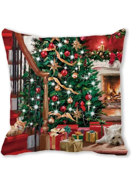 Stil 5 Merry Christmas Süslemeleri Ev Için Noel Minder Örtüsü Noel Süs Yastık Kılıfı Natal Navidad 2022 Yeni Yıl Hediyeleri 45X45 cm (Yurt Dışından)