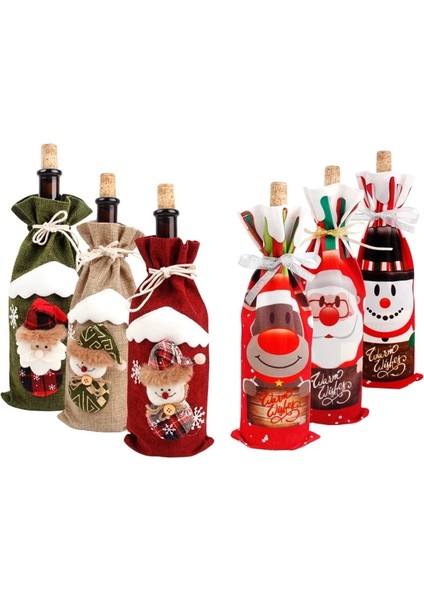 Şarap Şişesi Seti 9 Qıfu Noel Şarap Şişesi Seti Ev Için Mutlu Noel Dekor 2023 Navidad Noel Noel Süsleri Noel Hediyeleri Yeni Yıl 2024 (Yurt Dışından)