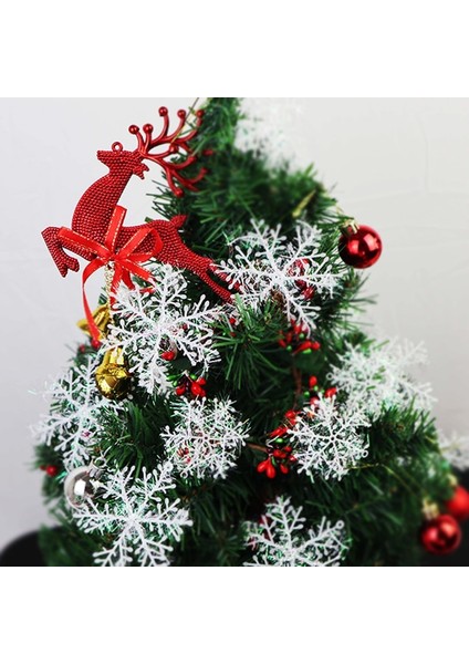 A01 8 cm 12 Adet 6/10/20/26 cm Beyaz Noel Kar Tanesi Tinsel ile Noel Ağacı Asılı Kolye Yeni Yıl Noel Dondurulmuş Parti Süsleri (Yurt Dışından)