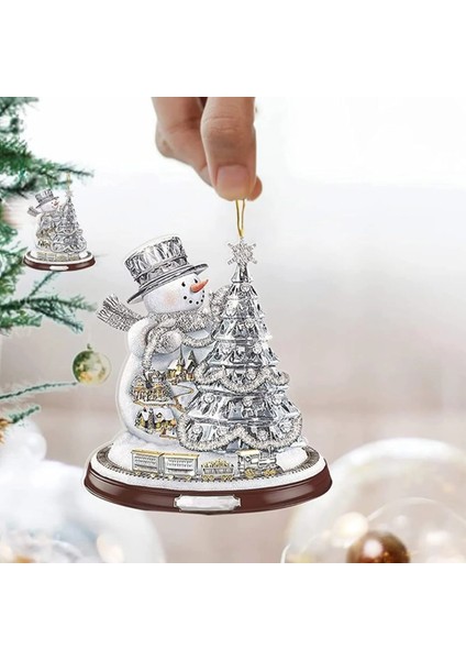F Noel Akrilik Kardan Adam Noel Ağacı Kardan Adam Askı Süsleri Akrilik Çiftlik Evi Süslemeleri Hediye Etiketleri Kişiselleştirilmiş Kolye (Yurt Dışından)