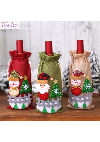 33 Fengrıse Noel Şarap Şişesi Kapağı Noel Süslemeleri Ev Için Noel Baba Noel Süs Masa Süsü 2023 Navidad Hediye (Yurt Dışından)