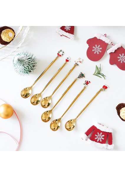 Gümüş Çelenk-Çatal 4 Adet Noel Elk Zencefilli Kurabiye Adam Kahve Kaşığı Çay Kaşığı Tatlı Paslanmaz Çelik Kaşık Sofra Noel Hediyesi Yeni Yıl 2023 (Yurt Dışından) fiyatları