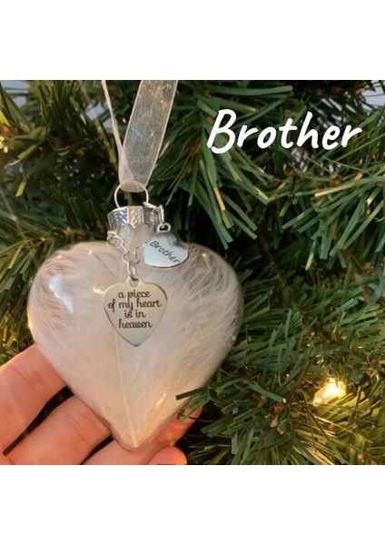 Kardeşim Kalbimin Bir Parçası Cennette Aşk Noel Hatıra Şeffaf Plastik Top Hatıra Noel Ağacı Süsler Takı Hediye (Yurt Dışından)