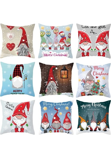 Stil 7 2021 Noel Yastık Kılıfı Baskı Noel Baba Minder Örtüsü Noel Ev Dekorasyonu Için Kanepe Yastıklar Kapak Yeni Yıl Süsleme (Yurt Dışından) modelleri