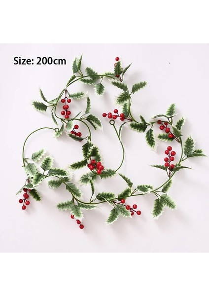 200 cm Noel Rattan 200 cm Noel Rattan Çelenk Noel Ağacı Rattan Asılı Süsleme Ev Duvar Dekoru Yenı Yıl Düğün Parti Malzemeleri (Yurt Dışından)