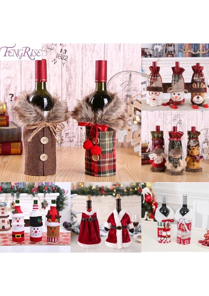 Stil 4 Fengrıse Noel Şarap Şişesi Kapağı Noel Süslemeleri Ev Için Noel Baba Noel Süs Masa Süsü 2023 Navidad Hediye (Yurt Dışından)