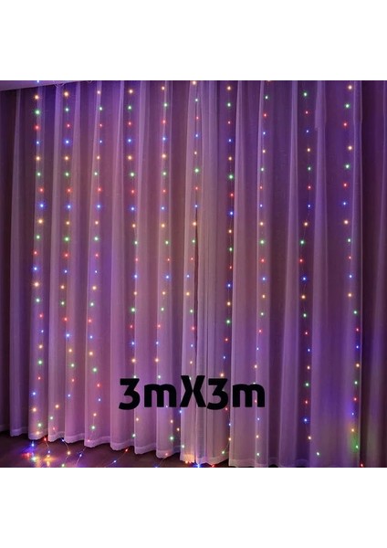 3MX3M Renkli 3m Noel Süs LED Peri Dize Perde Işıkları Çelenk Festoon Noel Dekor Ev Yeni Yıl 2023 Noel 2022 Navidad Için (Yurt Dışından)