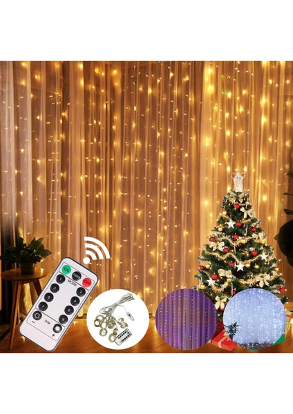 3MX3M Renkli 3m Noel Süs LED Peri Dize Perde Işıkları Çelenk Festoon Noel Dekor Ev Yeni Yıl 2023 Noel 2022 Navidad Için (Yurt Dışından)