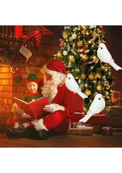 12 Adet 1 Takım 12 Adet Klipsli Mini Sahte Kuş Noel Ağacı Süsler Festivali Bahçe Dekor Hediye Noel Süslemeleri Ev Dekor Hediyeler Navidad (Yurt Dışından)