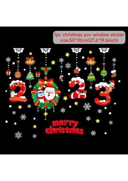 06 Resimde Gösterildiği Gibi Noel Duvar Pencere Çıkartmaları Evlenmek Noel Dekorasyonu Ev Için 2023 Noel Süsleri Noel Navidad Hediye Yeni Yıl 2024 (Yurt Dışından)