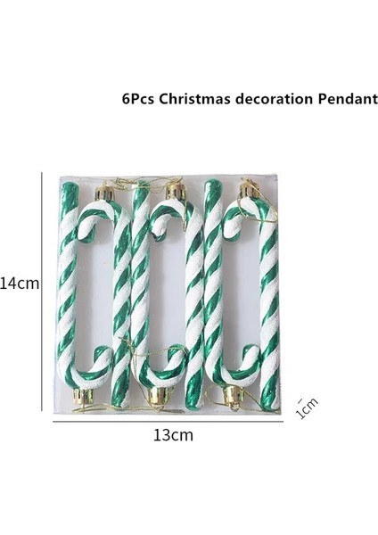 5-Yeşil Koltuk Değneği 6 Adet Noel Şeker Topu Kolye Merry Christmas Süslemeleri Ev Için Noel Ağacı Süsleme Noel Navidad Hediyeler Yeni Yıl 2023 (Yurt Dışından) fiyatları