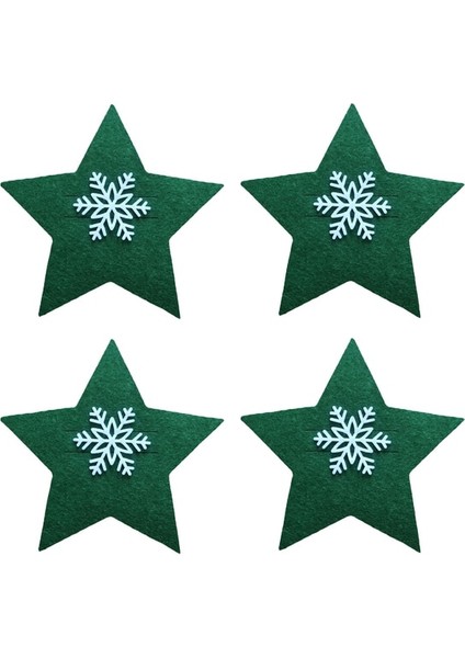Yeşil Kar Tanesi 4 Adet Noel Ağacı Çatal Bıçak Çatal Kapakları Masa Süsü Noel Sofra Dekorasyon Tutucu Çanta Ev Için Noel Süslemeleri (Yurt Dışından)