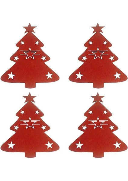 Yeşil Kar Tanesi 4 Adet Noel Ağacı Çatal Bıçak Çatal Kapakları Masa Süsü Noel Sofra Dekorasyon Tutucu Çanta Ev Için Noel Süslemeleri (Yurt Dışından)