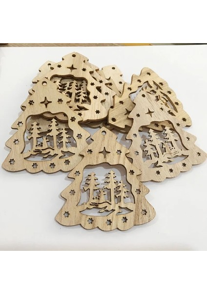H 10 Adet Ahşap Melek Şekli Kesikler El Sanatları Boş Ahşap Askı Süsleri Sicim ile Yılbaşı Ağacı Dekorasyonu Için (Yurt Dışından) modelleri