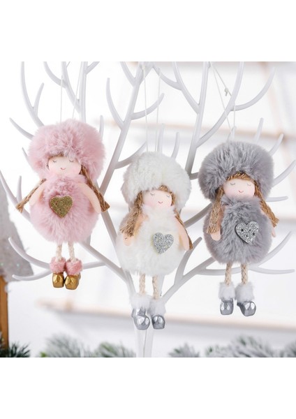 Beyaz Kanat 2021 Navidad Dekor Sevimli Melek Bebekler Noel Ağacı Süsleri Ev Için Merry Christmas Süslemeleri Noel Doğum Yeni Yıl 2022 Çocuklar Hediye (Yurt Dışından)