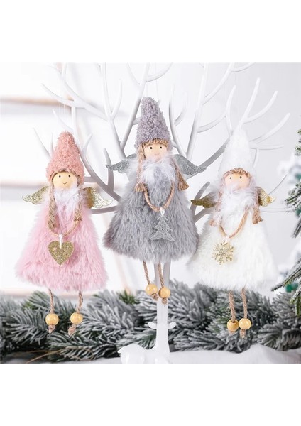 Beyaz Kanat 2021 Navidad Dekor Sevimli Melek Bebekler Noel Ağacı Süsleri Ev Için Merry Christmas Süslemeleri Noel Doğum Yeni Yıl 2022 Çocuklar Hediye (Yurt Dışından) indirimleri