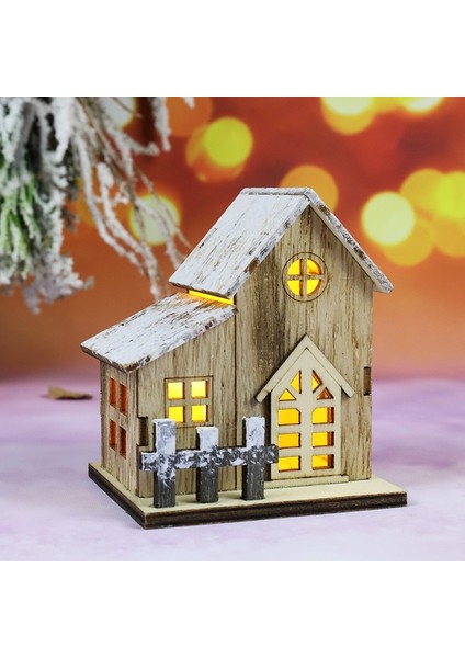 Snomwan Ev Yılbaşı Ağacı Süsleri LED Kar Evi Ahşap Işık El Sanatları Yılbaşı Dekoru Ev Için Noel Yeni Yıl 2023 Noel Çocuklar Hediye Navidad (Yurt Dışından) modelleri