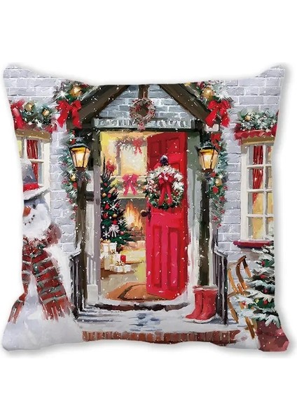 26 Merry Christmas Süslemeleri Ev Için Noel Minder Örtüsü Noel Süs Yastık Kılıfı Natal Navidad 2022 Yeni Yıl Hediyeleri 45X45 cm (Yurt Dışından)
