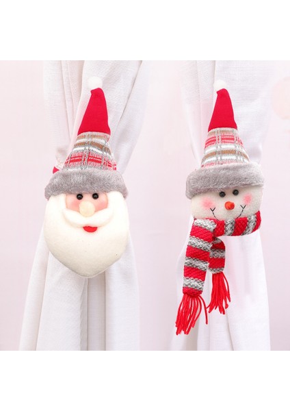 Stil 9 Noel Perde Toka Tieback Santa Kardan Adam El Perde Tiebacks Tutma Raptiye Toka Kelepçe Pencere Dekorasyonu Süsler (Yurt Dışından) indirimleri