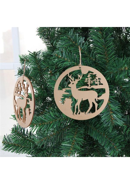 5 Adet Yaratıcı El Yapımı Dıy Içi Boş Oyma Ahşap El Sanatları Noel Ağacı Süslemeleri Ev Noel Süsleri Asılı Kolye Navidad (Yurt Dışından)