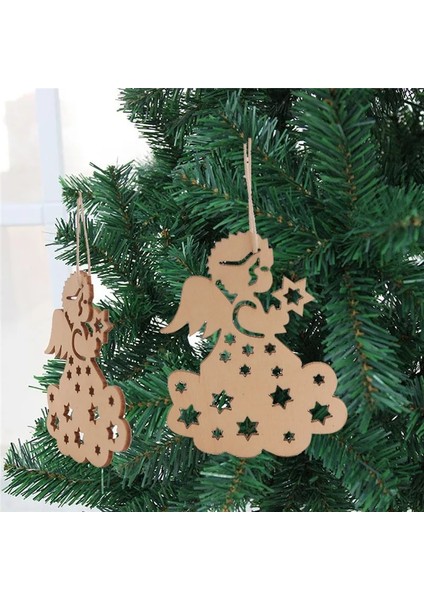 5 Adet Yaratıcı El Yapımı Dıy Içi Boş Oyma Ahşap El Sanatları Noel Ağacı Süslemeleri Ev Noel Süsleri Asılı Kolye Navidad (Yurt Dışından)
