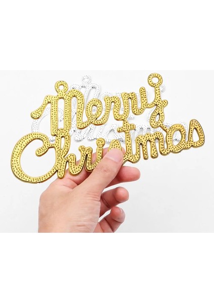 Silver-2.5cm x 10 Adet 1/10 Adet Noel Dekorasyon Plastik Merry Christmas Kolye Asılı Ingilizce Mektup Kolye Noel Ağacı Süsler Yeni Yıl Dekor (Yurt Dışından) fırsatları