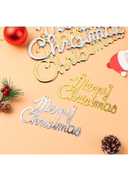Silver-2.5cm x 10 Adet 1/10 Adet Noel Dekorasyon Plastik Merry Christmas Kolye Asılı Ingilizce Mektup Kolye Noel Ağacı Süsler Yeni Yıl Dekor (Yurt Dışından) indirimleri