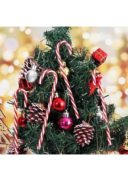 Kırmızı ve Yeşil 20 Adet Noel Akrilik Baston Şekerler Bükülmüş Koltuk Değneği Noel Ağacı Asılı Süsler Yeni Yıl Partisi Ev Dekorasyonu Çocuklar Hediye Oyuncak (Yurt Dışından)
